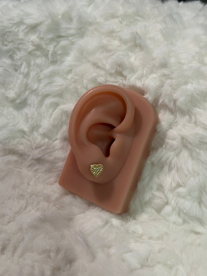 GOLD HEART STUDS